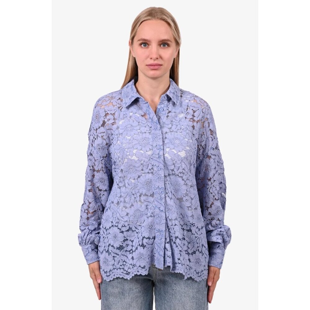 CAMI NYC Periwnkle Blue Belkis Lace Top NWT $425, Size XS